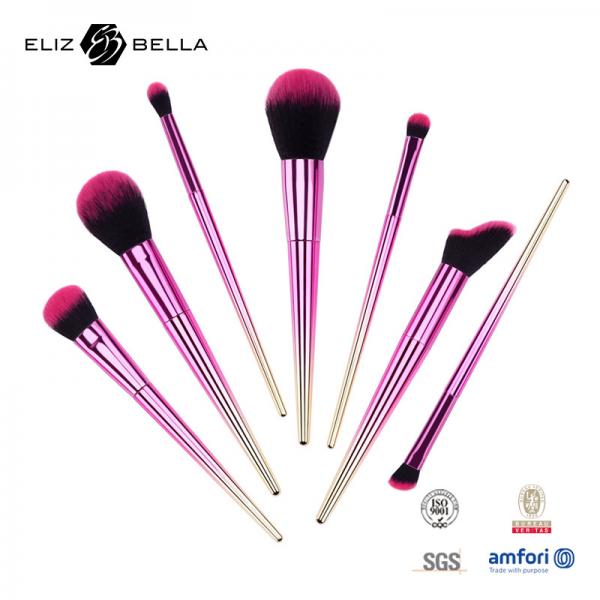 Quality 7 Pcs Makeup Brush Set Synthetic Hair With Plastic Handle OEM ODM Customized for sale