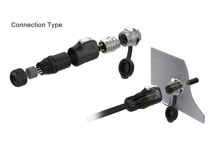 CNLINKO Male Female Panel Mount Industrial Wire Connector 7 Pin Waterproof Plug Socket Pogo Pin Connector