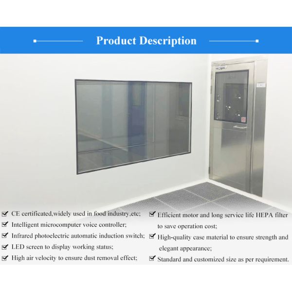 Customized ULPA Advanced Filtration Automatic Rolling Door Cargo Air Shower