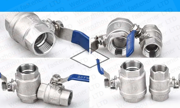 Normal Temperature SS316/304 2 Pcs Stainless Steel Ball Valve for Hydraulic Media 1000psi BSP NPT Threaded
