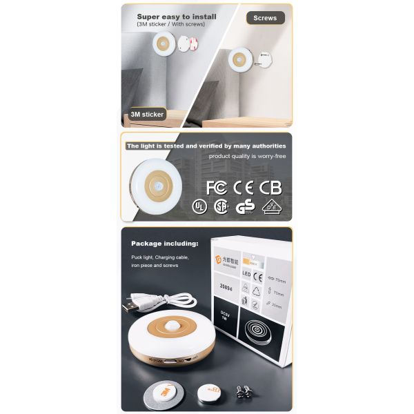 Wireless Wardrobe Motion Sensor LED Light 0.5W Motion Activated Closet Light