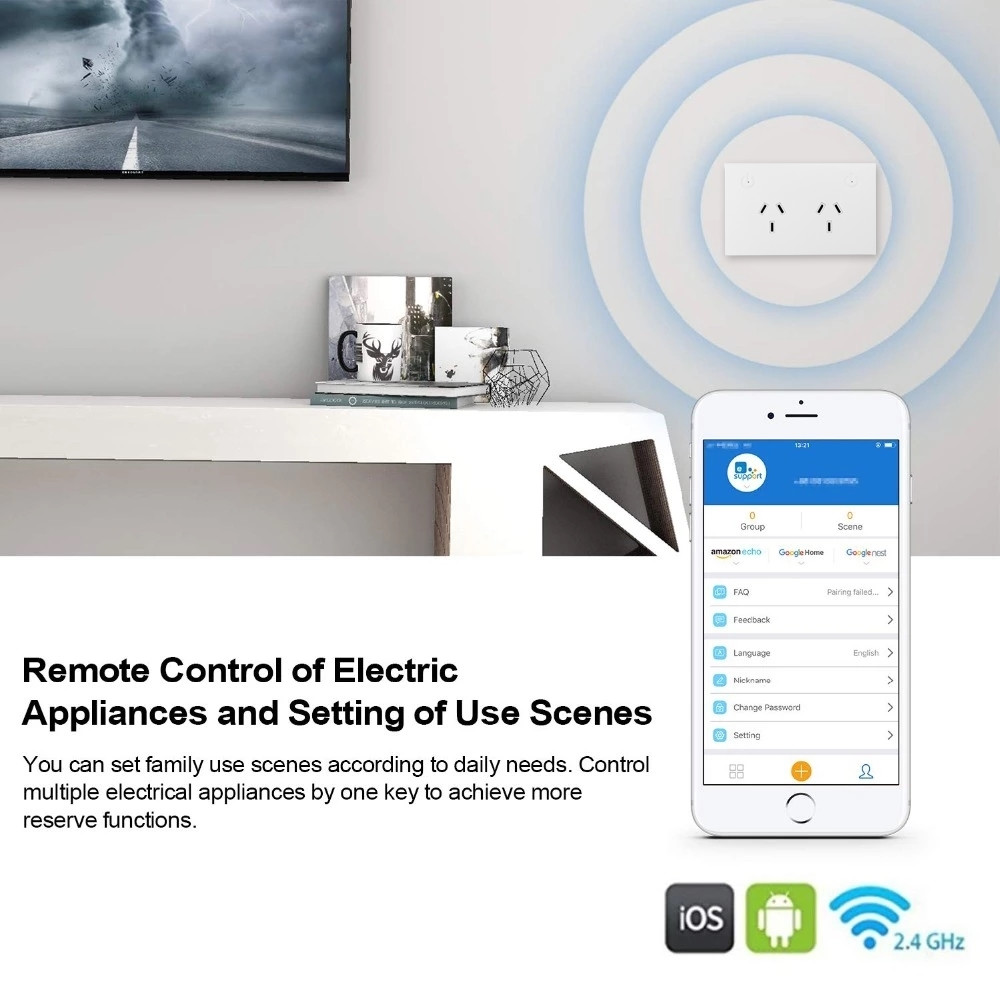 Au Alexa And Google Home Tuya Smart Wifi Socket Timer With 2 Usb Work