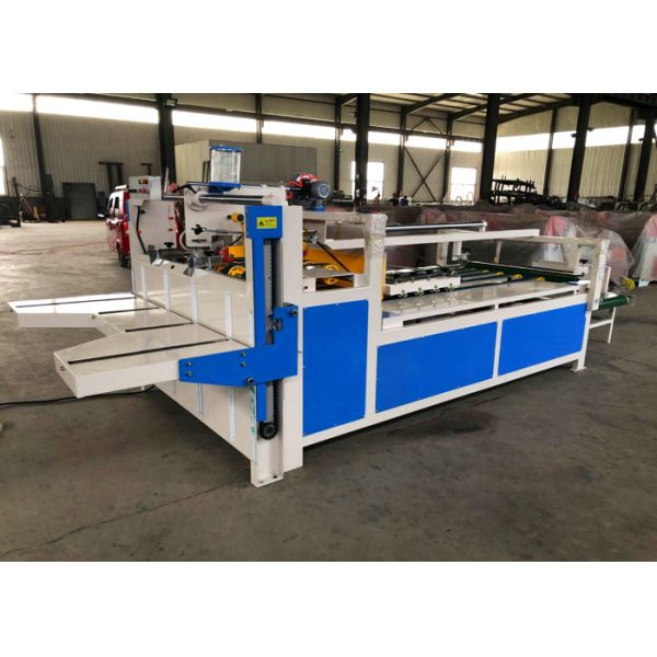 Semi - Auto Carton Box Folder Gluer Machine / Corrugated Box Folder Gluing Machine