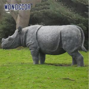 Metal Casting Bronze Rhinoceros Sculpture  Large Outdoor Garden Decoration