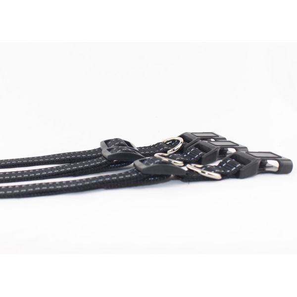 High Fastness Adjustable Nylon Dog Collars Leashes Harness With Plastic Buckle