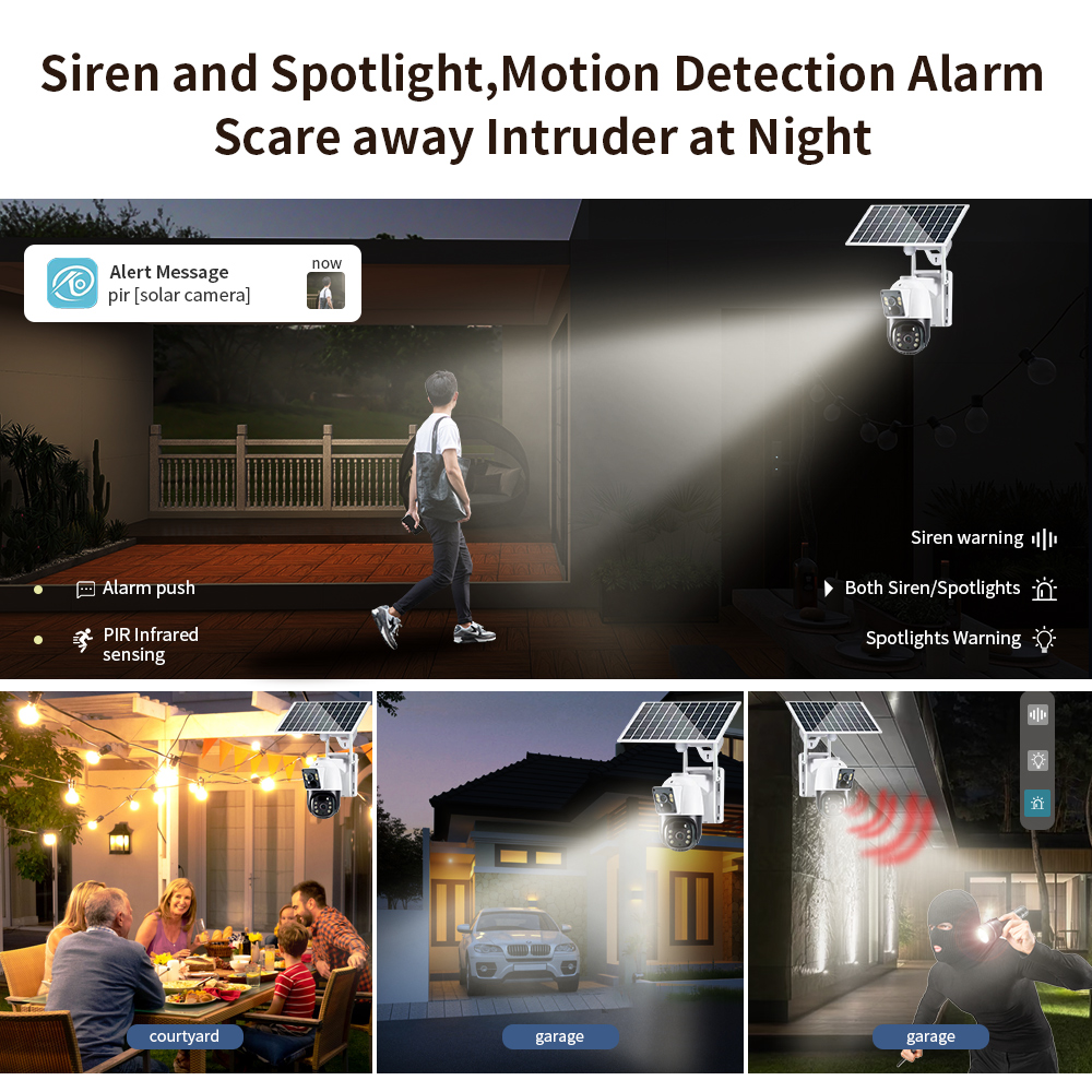 4G Solar Remote Monitoring Network Camera C2480WG-10i with CMOS Sensor and Metal Front
