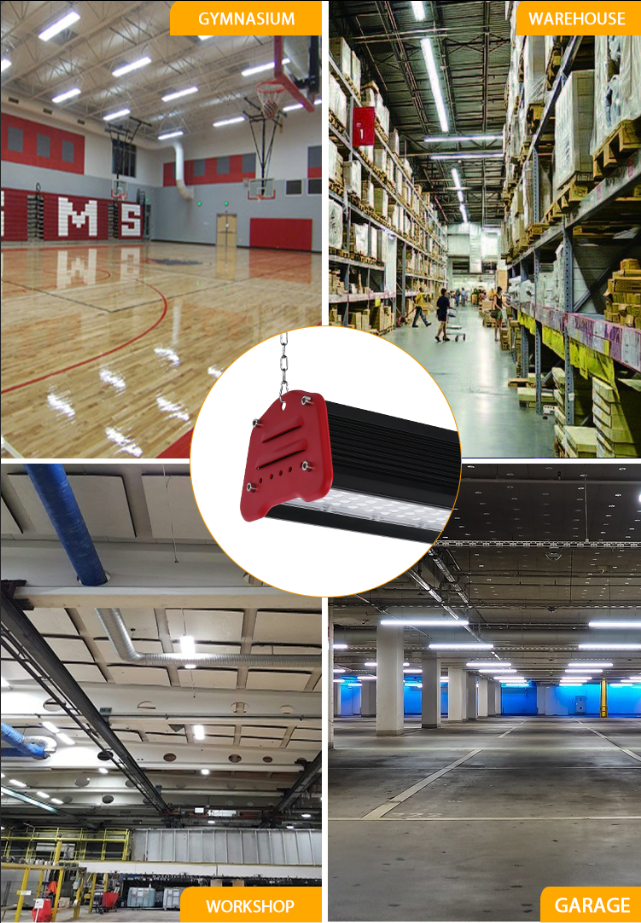 Suspended Led Linear High Bay Fixtures Luminous Flux 6500lm SMD3030 CRI 80