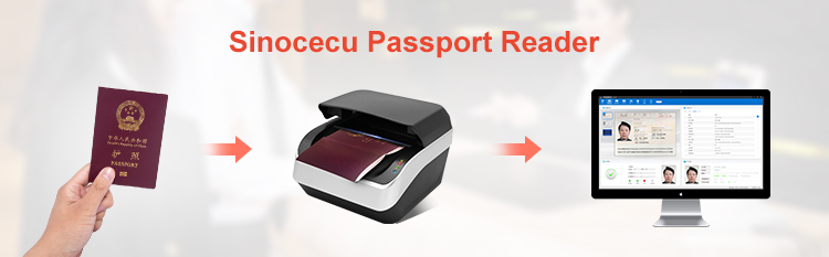 OCR Passport Scanner Sinocecu QR1000 I for Auto-Detect and Scan Support ICAO Doc 9303