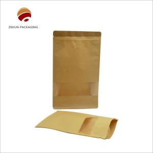 China Eco Friendly Kraft Paper Bag with Gravure Printed Matt Surface Food Packaging 200g - 5kgs on sale
