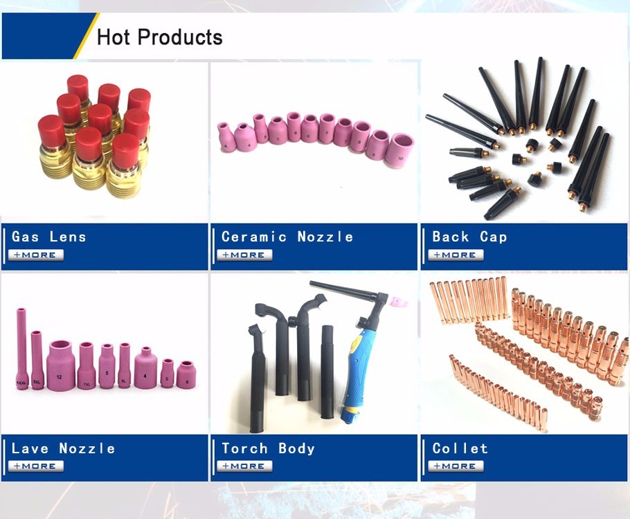 Water Cooled WP20 Tig Welding Torch , Welding Torch Parts 0.5-3.2mm Wize Size