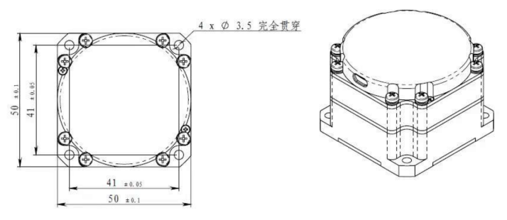 Navigation Grade Fiber Optic Gyroscope Used In Inertial Navigation Systems，Dimensions 50×50×36 (mm)