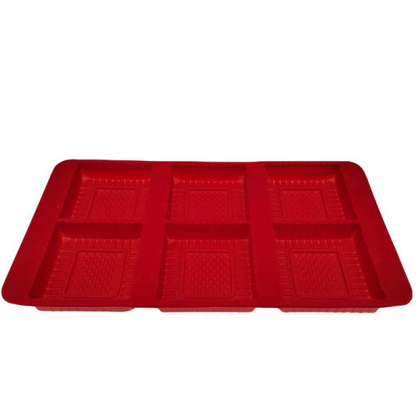 Quality Red Velvet Plastic Blister Tray Six Compartments Blister Pack Tray For Snacks for sale