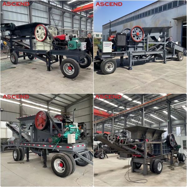 Four wheels Mobile Dolomite Cacite Barite Jaw Crusher For Quarry Mini Sand Making Machine