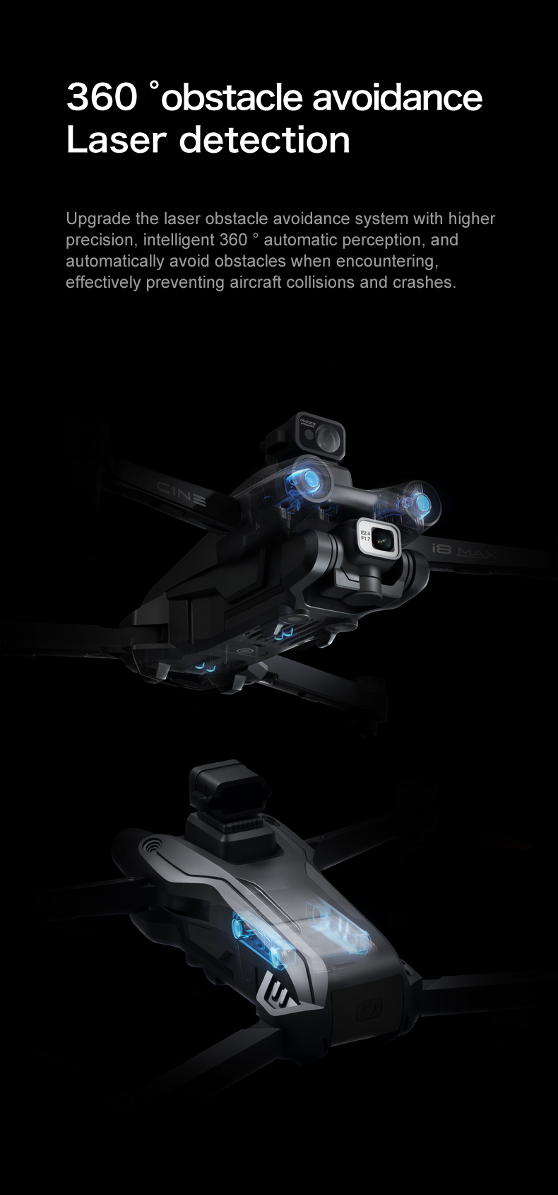 I8 Max Rc Drone 4k Hd Aerial Camera Gps Positioning Foldable Obstacle Avoidance Brushless Gimbal Optical Flow Frequency 2.4G
