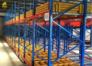Warehouse Push Back Racks , Pallet Flow Racking System With RAL Color