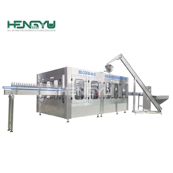 CSD Automatic Glass Bottle Easy to Open Ring Pull Cap Soft Carbonated Drinks Juice Beverage Filling Capper Capping Machine