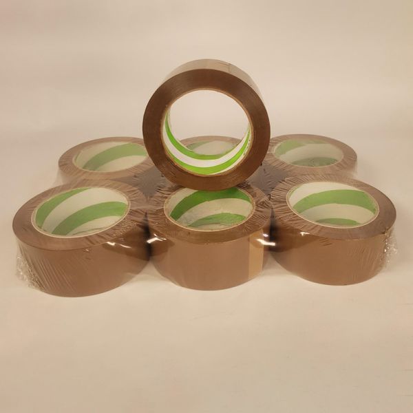 Customized Brown BOPP Packing Tape Single Sided Acrylic Non-Toxic Durable Waterproof Closure for Sealing Cartons Safety First