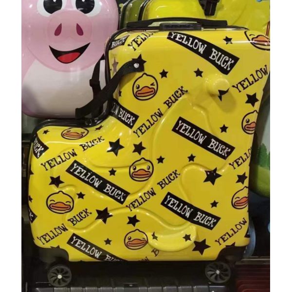 New Design Children Cartoon Luggage Trolley Cases With Scooter Ride Kids Luggage Trolley