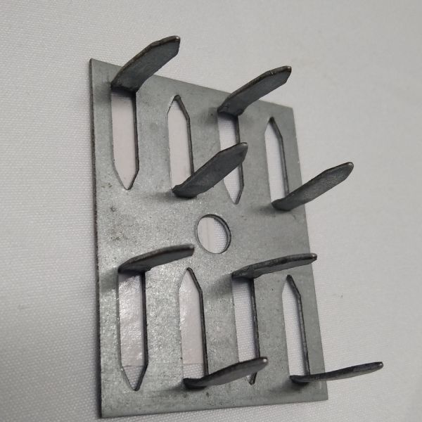 Galvanized steel impaling clips for acoustic panels