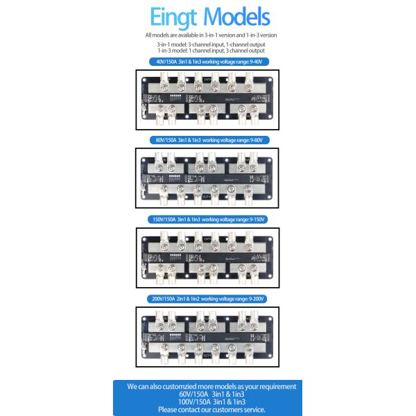 Enerkey 150V 150A 1in3 3in1 Ideal Diode Module Reliable Power Rectification Solutions for RV Modification