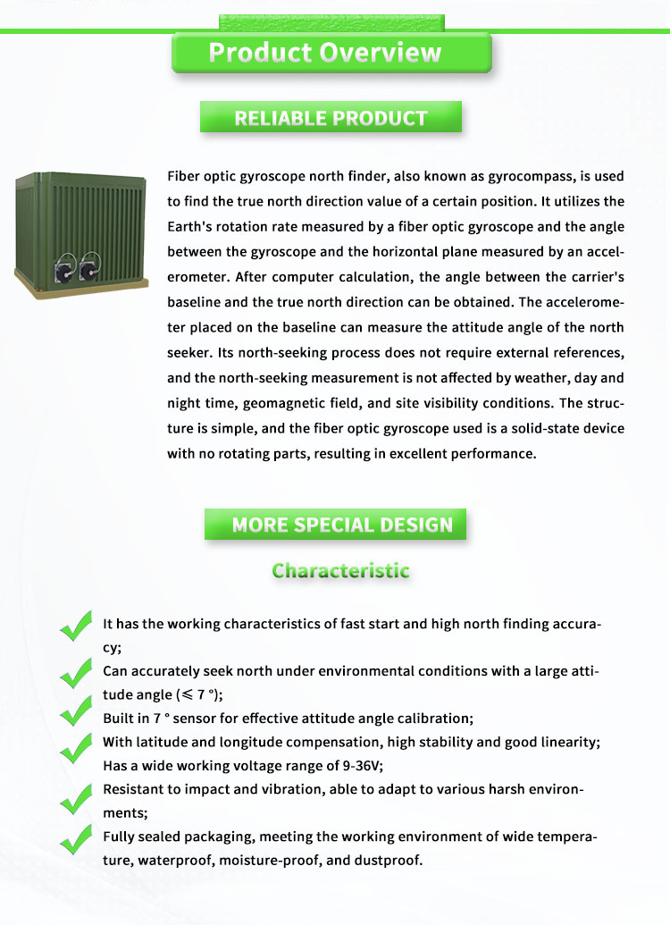 1.0° Azimuth Angle UBFS-CY North Finder Fiber Optic Gyroscope Logging System with Customized ODM Support