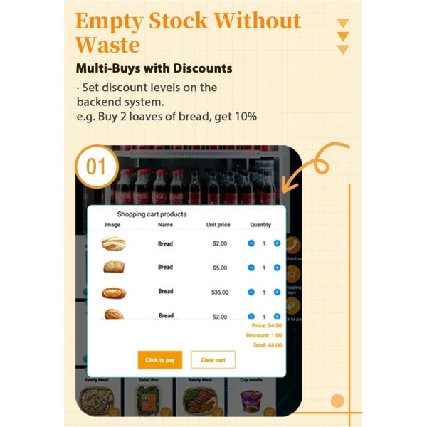 22-Inch Touchscreen Locker Vending Machine 20 Lockers for 24/7 Bakery