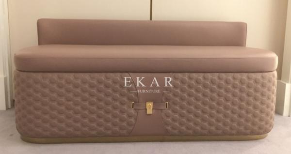 Quality Pink Leather Bedroom Ottoman Bed End Stool Bench W002B18 for sale