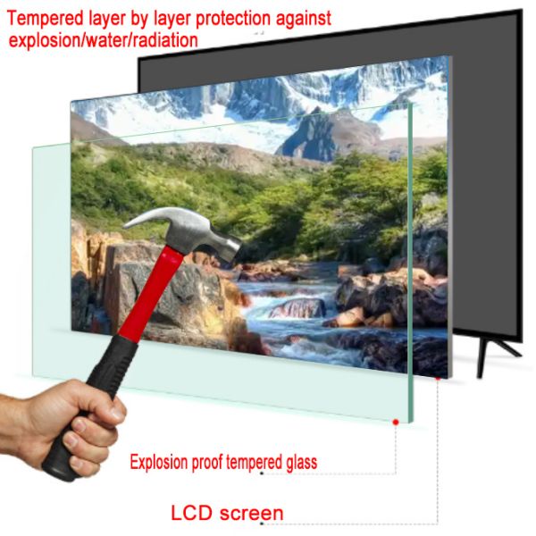 4K Smart TV 55 65 75 85 100 Inch Large Screen WiFi Android 14 With Tempered Glass