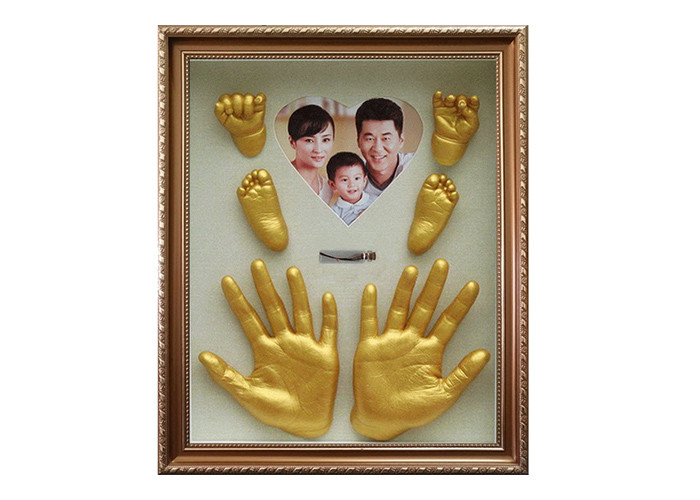 Customized Memory Keepsake Box , 3D Baby Hand And Footprint Frame DIY Newborn Gift