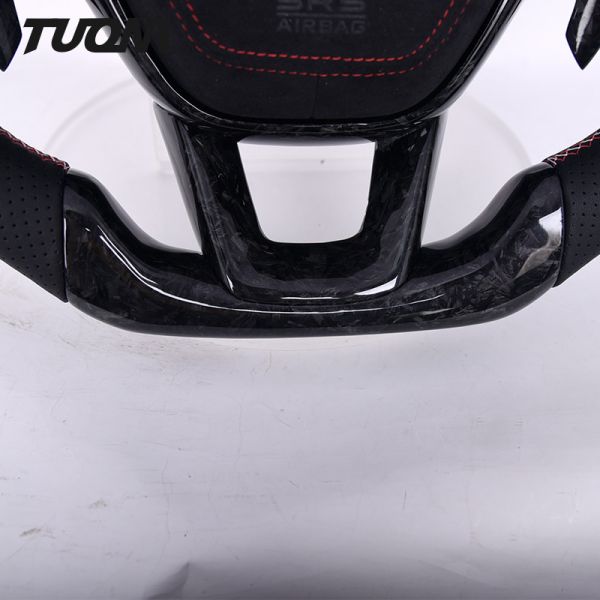 Accord Civic Honda Forged Carbon Fiber Steering Wheel Black Leather Custom