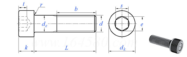 Grade 4.8 - 12.9 Allen Head Bolt Coarse Thread Hexagon Socket Bolt