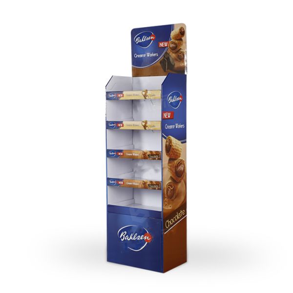 cardboard pop up display stands 4 layers small cardboard displays biscuit chocolate cardboard floor display racks