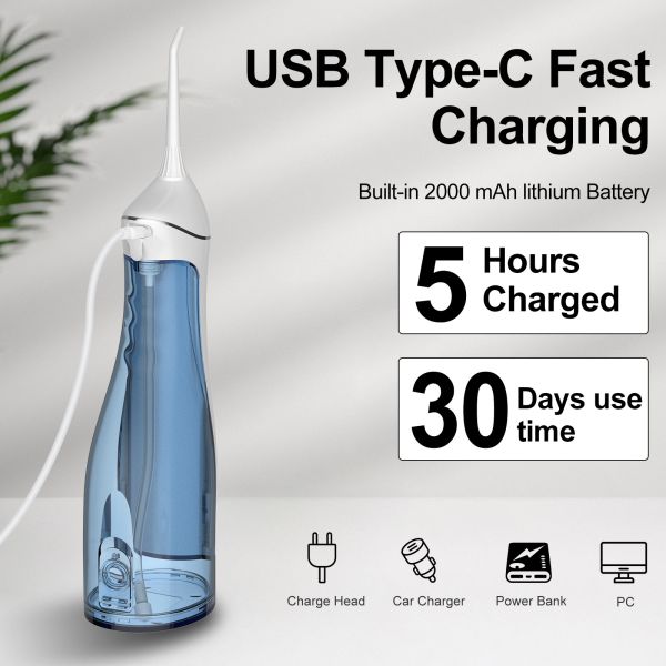 OEM IPX7 Waterproof Portable Dental Water Jet Teeth Water Flosser Oral Irrigator For Home Travel