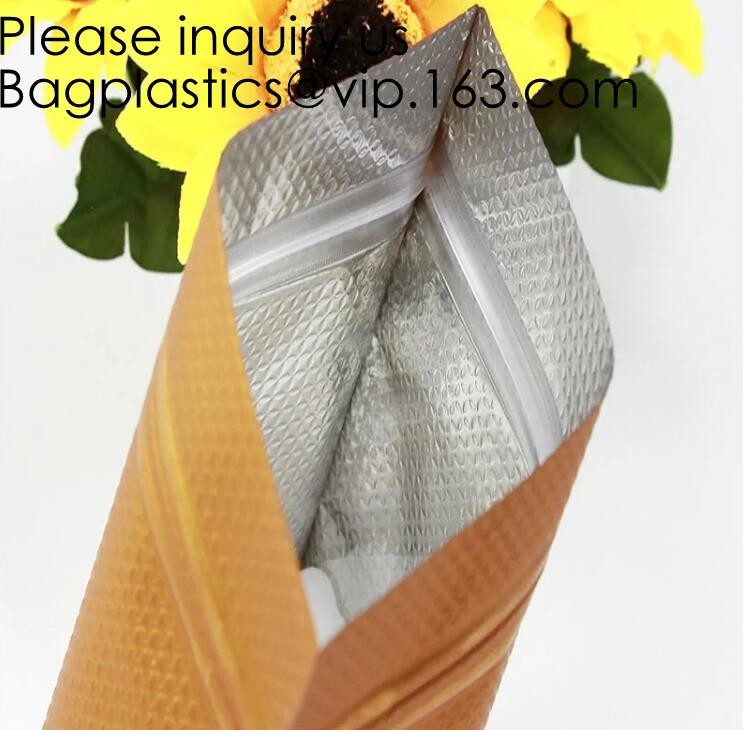 Kraft Bags With Window, Resealable Large Kraft Zip lockk Food Storage Bags,Storing Food,Nuts,Seeds,Beans,Tea Leaves, Coffe