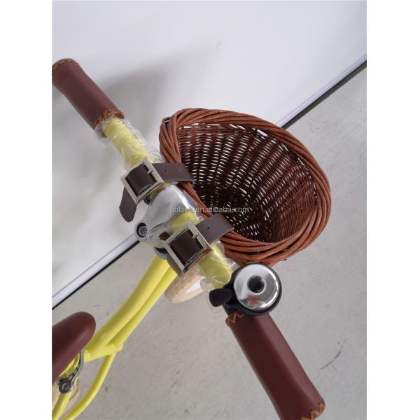 12 Inch Foam Tire Kids' Balance Bike Yellow Color Load Capacity 70kg Front Wicker Basket