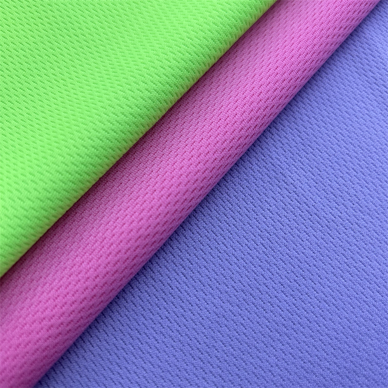 75D Yarn Count Ivory Polyester Eyelet Bird Eye Mesh Jersey Fabric For Sportswear