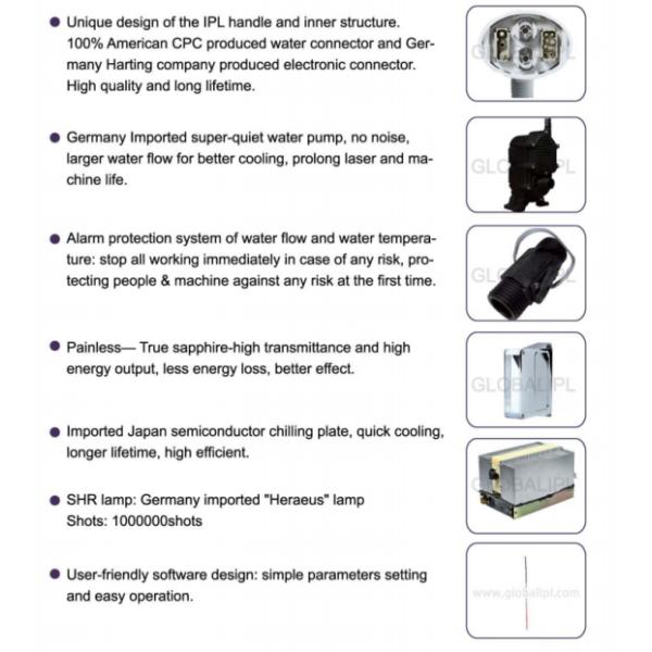 Hair Skin Treatment 480nm 530nm E Light IPL RF OPT SHR