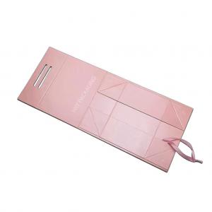 Magnetic Closure Flap Foldable Gift Boxes Pink Plain Printed With Hinged Lid