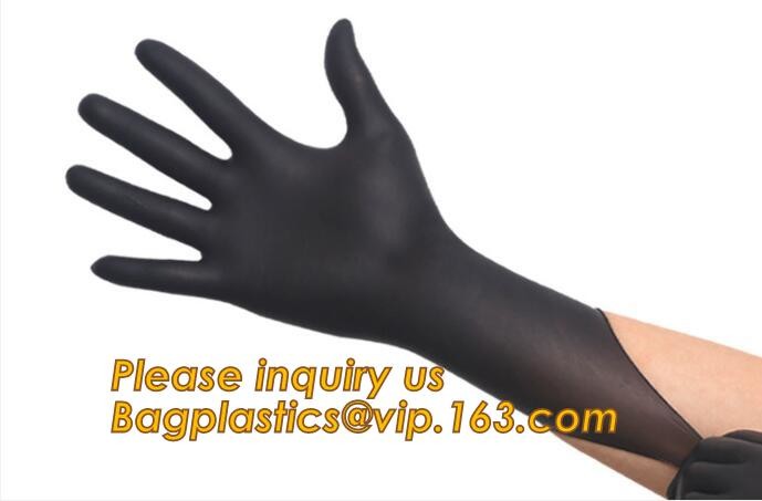 Medical Disposable Nitrile Coated Hand Gloves,Industrial Garden Working Resistant Disposable Nitrile Black Gloves BAGEAS