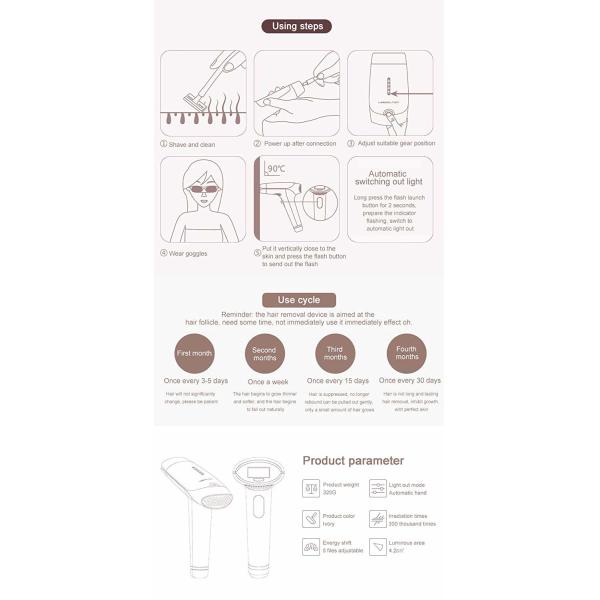 PSE Painless 400000 Flashes handheld laser hair removal device