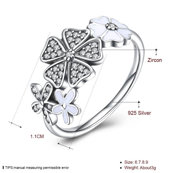 Rose Ring Sterling Silver Rose Flower Heart Ring Adjustable Open Ring Love Jewelry Bands Promise Ring Gift For Women