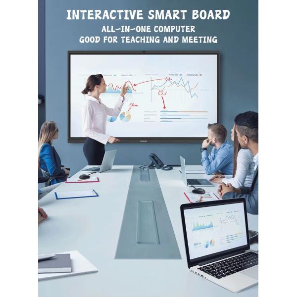 86-Inch Smart Board Teaching Electronic Touch Screen Digital Flat Panel Interact Interactive Whiteboard for School