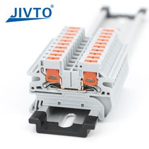 China PTV 2.5 DIN Rail Terminal Block Side-Entry Push-in Connection 2.5mm² 26-12AWG Cable Wiring Electrical Wire Connector wholesale