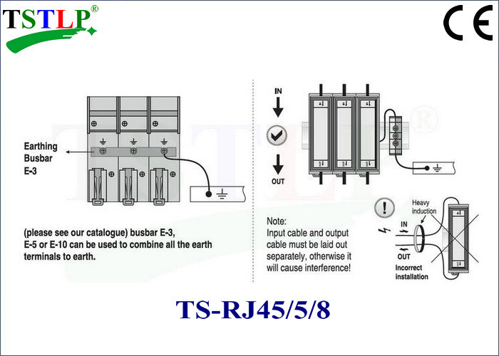 RJ45 Lightning Surge Arrester For Protecting Network / Computer Data Transmission System