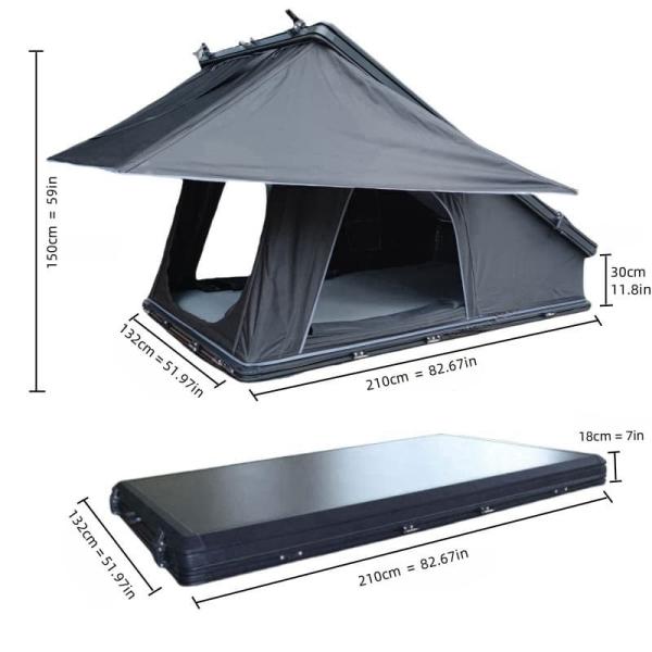 2-3 Person Outdoor Aluminum Suv Rooftop Camper Rooftop Hard Shell Tent