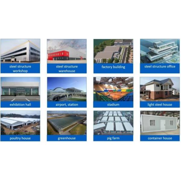 Truss Structure Steel Pre Engineered Buildings PVC Window Roll Up Door