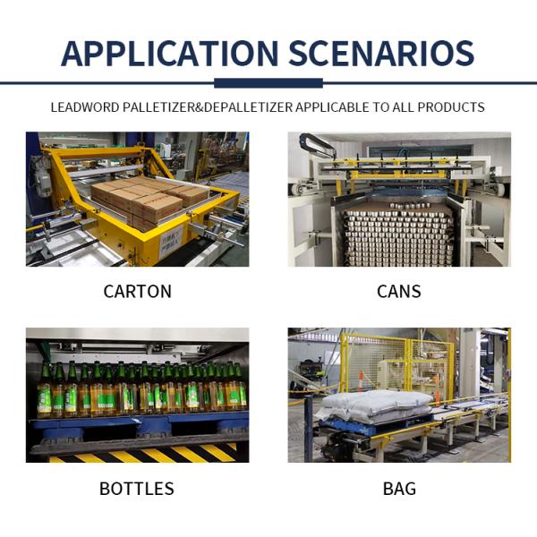 Automatic Packaging Food Empty Iron Lid Glass Bottles Palletizer Filled Tin Cans Depalletizer Machine