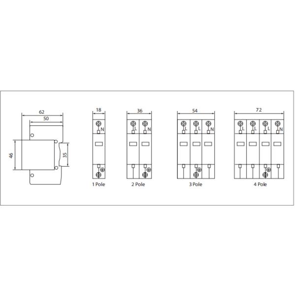Fast response time 1P AC230V Lightning Surge Protection
