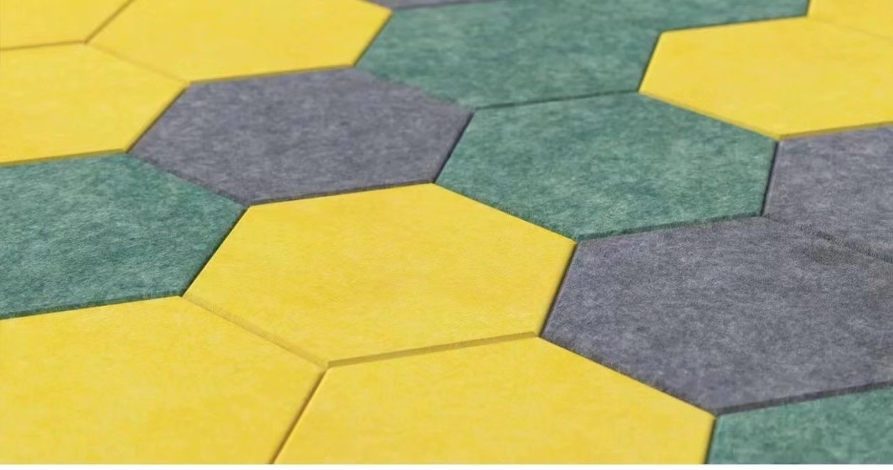 PET Hexagonal Polyester Sound-Absorbing Board Environmentally Friendly Indoor Sound-Absorbing Material School Library