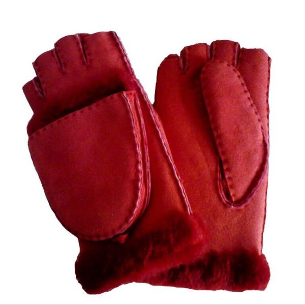 Quality Touch screen multifunctional sheep skins mitten leather mittens with fingers for sale